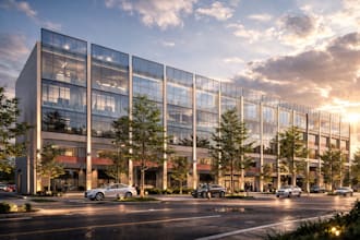 render 3d commercial exterior and interior in sketchup