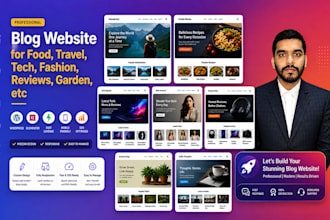 create a blog website for food, travel, tech, fashion, etc