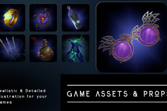 create 2d UI assets, props, icons and elements for your game