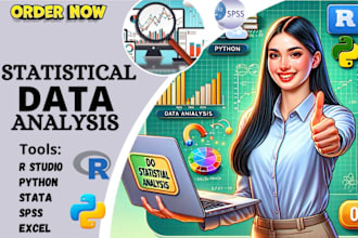 perform statistical data analysis using python, r studio, spss and stata