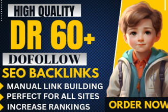 skyrocket ranking with high quality authority DR 60 to 70 dofollow SEO backlinks