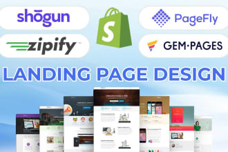 create, clone or design shopify product landing page with pagefly