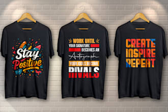 create custom simple, modern, and minimalist typography t shirt designs
