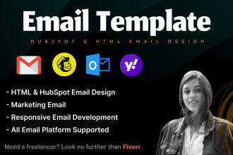 design responsive HTML email template or hubspot email template