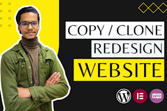 redesign website or copy clone website with wordpress