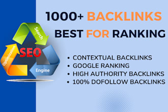 create 1000 SEO dofollow backlinks for google ranking