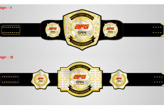 do championship belt design with 2d production files