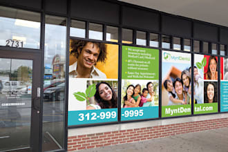 design amazing storefront, shopfront window graphic designs