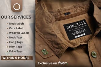 create clothing tag, neck tag, hem tag and hang tag