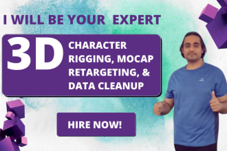 be your 3d character rigging, mocap retargeting, and data cleanup expert