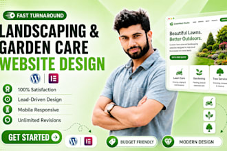 build SEO optimized landscaping, lawn care, gardening or tree removal website