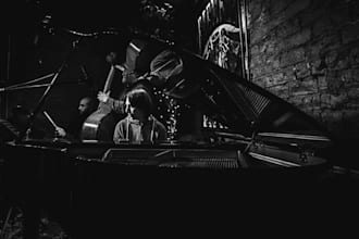 record jazz piano part in authentic traditional manner