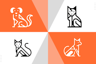 simple minimalist monoline lineart geometric logo icon