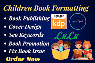 do children book publishing on amazon kdp, book formatting, kindle publishing