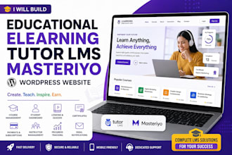 buid educational elearning online learning tutor lms wordpress website masteriyo