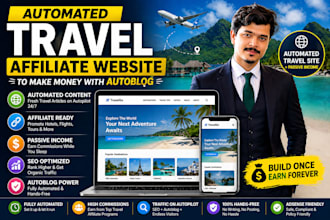build automated travel affiliate website to make money with autoblog
