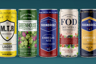 make label, logo for beer, beverage, juice, soda, drink, water, energy drink