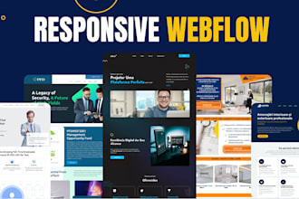 design or develop responsive webflow website, figma, xd, canva to webflow