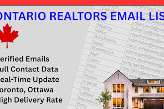 provide realtors email list in ontario canada real estate