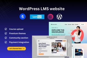 setup wordpress elearning lms website with tutor lms pro learndash