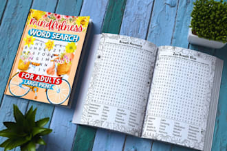 create word search puzzle activity books for amazon KDP etsy