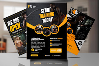 design sports and gym flyer or poster