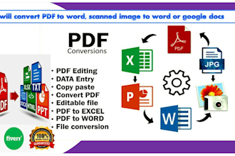 convert pdf to word, scanned image to word or google docs
