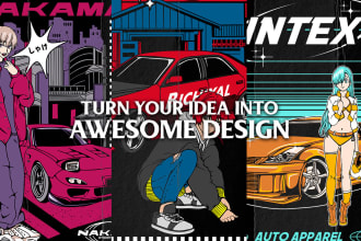 do anime and car t shirt design for you