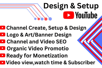 create, setup, organic promotion and monetization youtube channel