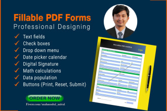 create professional interactive fillable PDF form