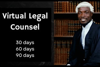 provide virtual legal counsel for 1 to 3 months