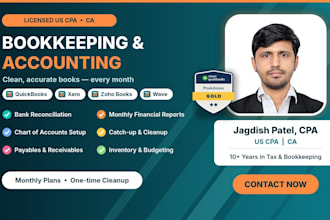 do bookkeeping and accounting  in quickbooks, xero, zoho,wave