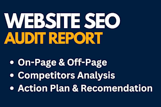 do complete manual SEO audit with an action plan report