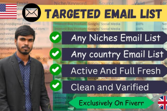 collect active valid and niche targeted email lists for email marketing