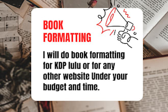 format your book for KDP or lulu