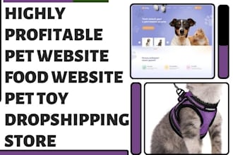 design pet shopify dogs website pet food website pet toy dropshipping store