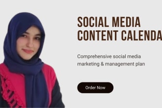 write social media content calendar and plan