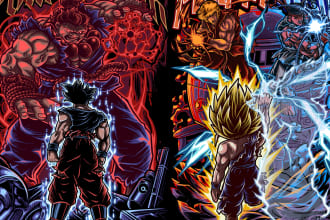 design detailed dark art, anime, streetwear for your brand