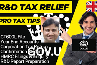 file UK r and d claims to hmrc and help produce r and d report