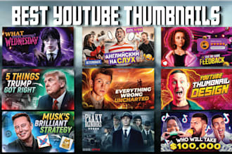 design eye catchy clickbait, podcast and youtube thumbnail