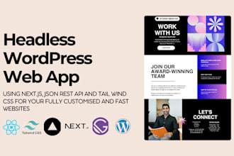 develop a headless wordpress web app for you using nextjs and react
