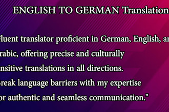 translate your german text to english and english to german