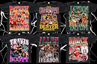 make 90s vintage sport and raptee bootleg tshirt design