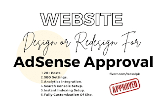 design or redesign website for google adsense approval