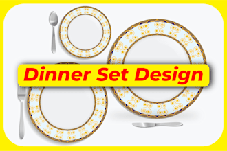 do ceramic dinner set decal art layout design