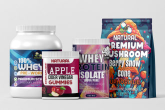 design supplement label and product label design