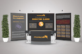 design trade show booth backdrop or pop up banner