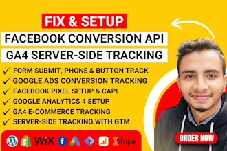 setup or fix broken facebook pixel capi and ga4 server side tracking with GTM