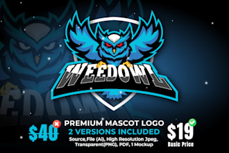 create a custom mascot logo for esports, gaming and business
