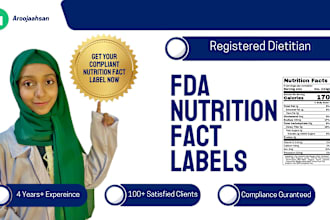 create your fda nutrition fact label  and review your label for compliance
